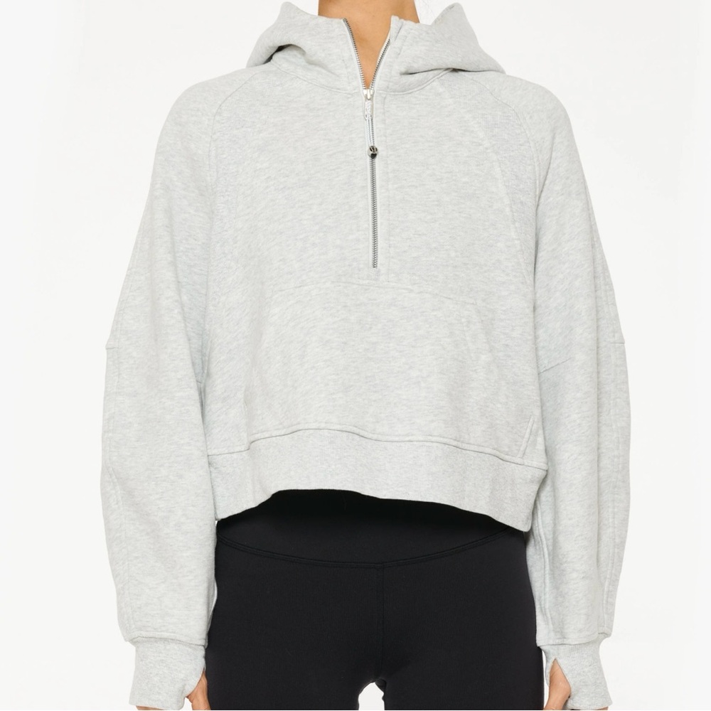 Lululemon Scuba Oversized Half-Zip Hoodie in Heathered Core Ultra Light Grey 🩶